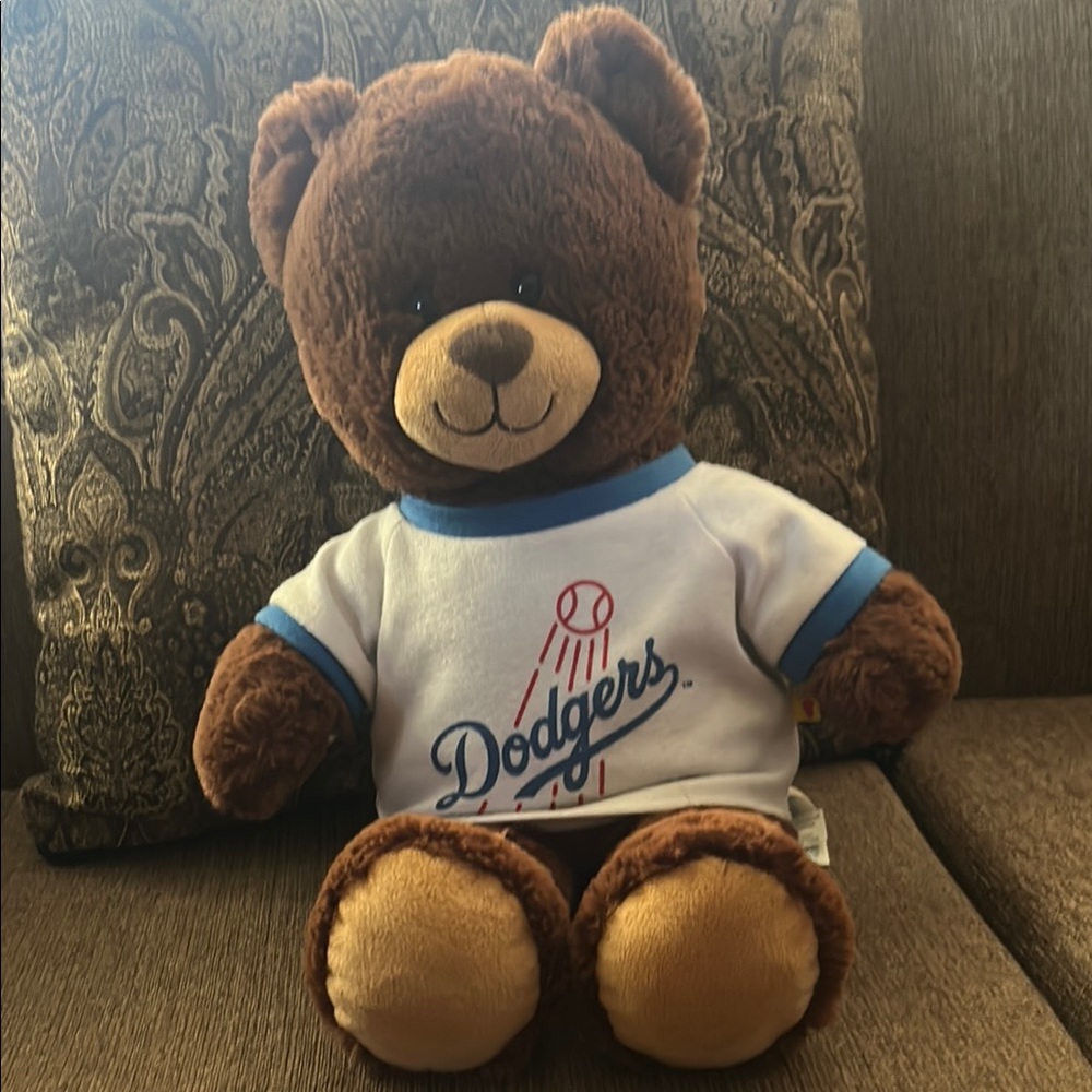 Build a bear Brown Teddy Bear with Dodgers Shirt